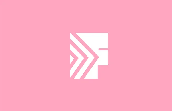 粉色几何F字母表图标与线条设计 公司和企业的创意模板 — 图库矢量图片