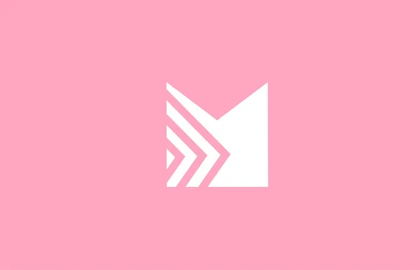ピンクの幾何学的なMアルファベット文字のロゴアイコンとラインデザイン 会社とビジネスのための創造的なテンプレート — ストックベクタ