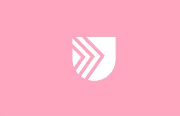 Rosa Geométrica Alfabeto Letra Logotipo Ícone Com Design Linha Modelo — Vetor de Stock