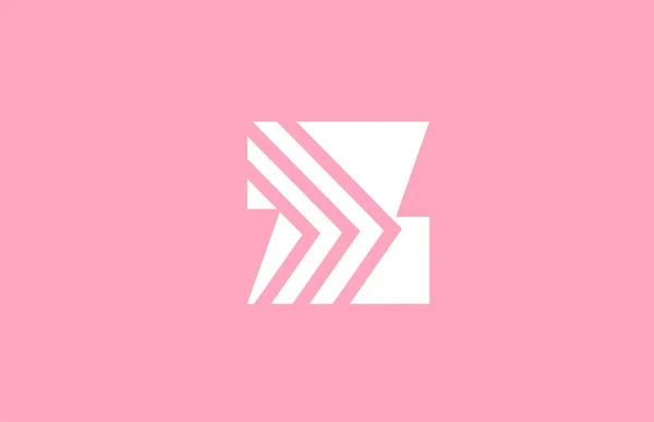 ラインデザインのピンクの幾何学的なZアルファベット文字のロゴアイコン 会社とビジネスのための創造的なテンプレート — ストックベクタ