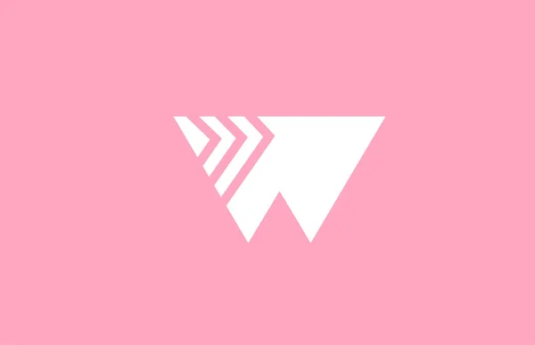 粉红几何W字母表图标与线条设计 公司和企业的创意模板 — 图库矢量图片