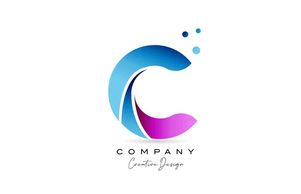 Rose Bleu Lettre Alphabet Logo Icône Design Avec Dégradé Modèle — Image vectorielle