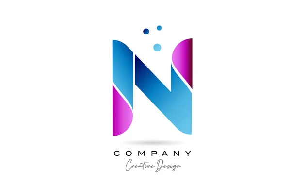 Gradyanı Olan Pembe Mavi Alfabesi Harf Logosu Tasarımı Şirket Için — Stok Vektör