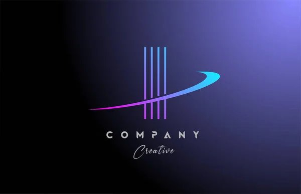 Pink Blue Alphabet Letter Logo Icon Design Swoosh Line Creative — Stock Vector
