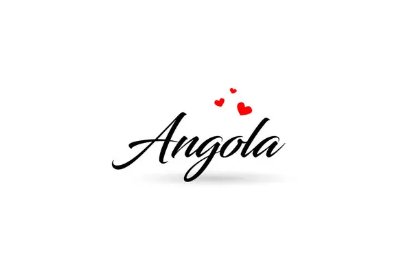 安哥拉以三个红心说出了这个国家的名字 创意排版图标标志设计 — 图库矢量图片