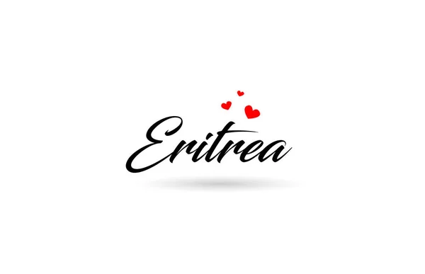 厄立特里亚用三个红心说出了这个国家的名字 创意排版图标标志设计 — 图库矢量图片