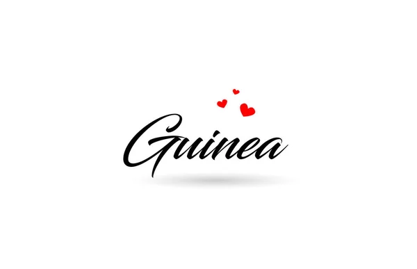 几内亚这个国家有三个红心字 创意排版图标标志设计 — 图库矢量图片