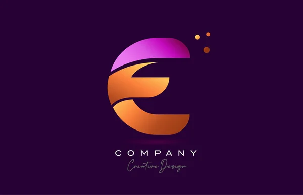Eピンクイエローアルファベット文字ロゴアイコンデザイン 会社とビジネスのための創造的なテンプレート — ストックベクタ