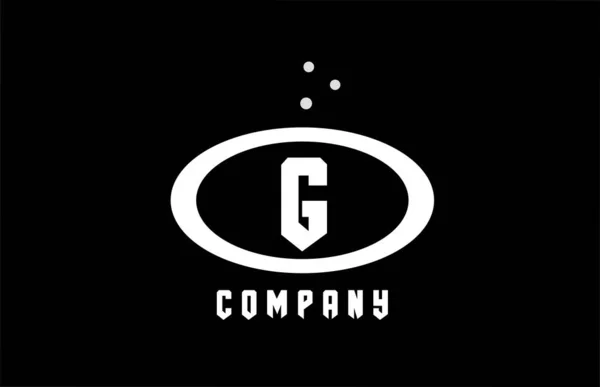 G黑色和白色椭圆字母粗体标识与点 公司和企业的创意模板设计 — 图库矢量图片