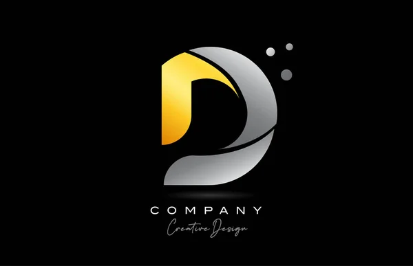 Amarelo Alfabeto Dourado Letra Logotipo Ícone Design Com Cor Cinza — Vetor de Stock