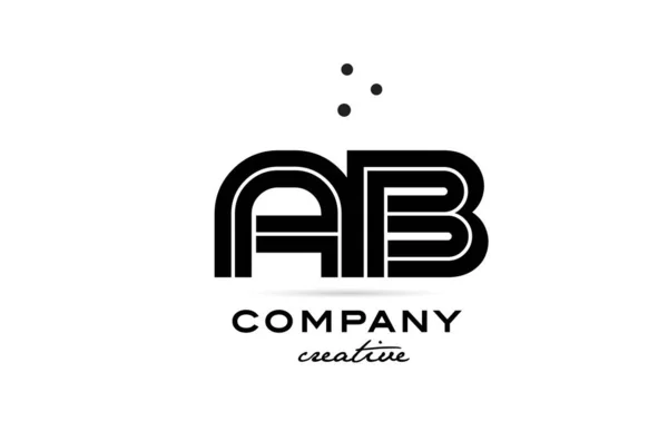 Combinazione Bianco Nero Alfabeto Grassetto Lettera Logo Con Punti Progettazione — Vettoriale Stock