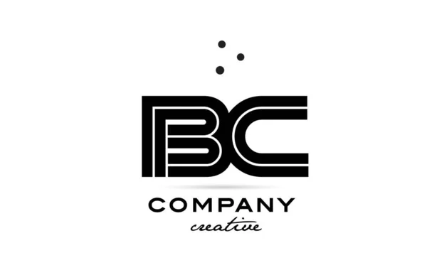 Combinazione Bianco Nero Alfabeto Grassetto Lettera Logo Con Punti Progettazione — Vettoriale Stock