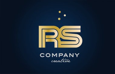 Altın rengi SC alfabesinin kalın harfli ve noktalı kombinasyonu. İş ve şirket için yaratıcı şablon tasarımına katıldı