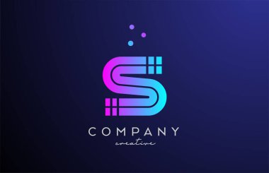 Noktalı mavi S alfabesi harfi logosu. Şirket ve işletme için yaratıcı şablon tasarımı