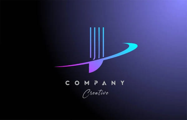 Pink Blue Alphabet Letter Logo Icon Design Swoosh Creative Line — Stock Vector