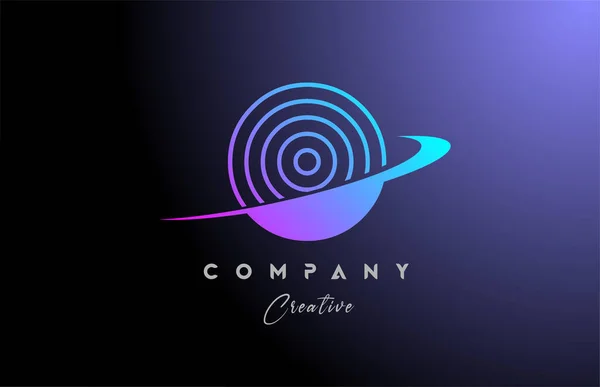 Pink Blue Alphabet Letter Logo Icon Design Swoosh Creative Line — Stock Vector