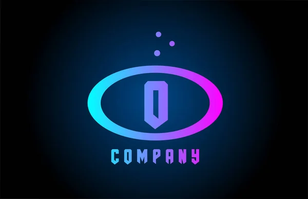 Blue Pink Ellipse Alphabet Bold Letter Logo Dots Corporate Creative — Stock Vector