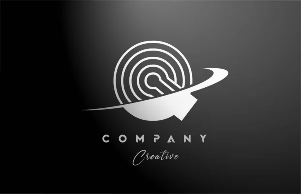 Black White Alphabet Letter Logo Icon Design Swoosh Creative Line — Stock Vector