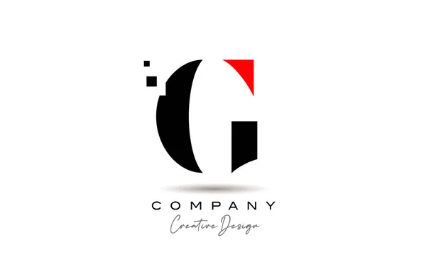 Vermelho Preto Alfabeto Letra Logotipo Ícone Design Com Pontos Modelo — Vetor de Stock