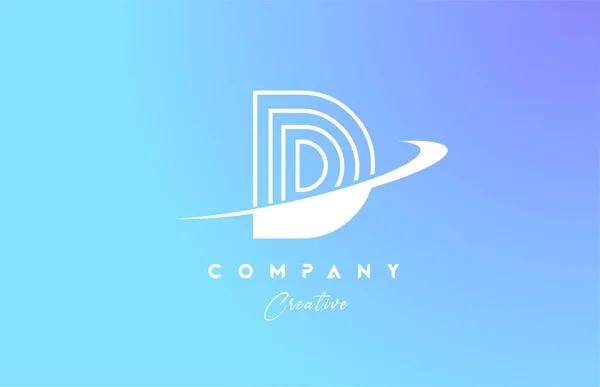 Pastel Color Blue Alphabet Letter Logo Icon Design Swoosh Creative — Stock Vector