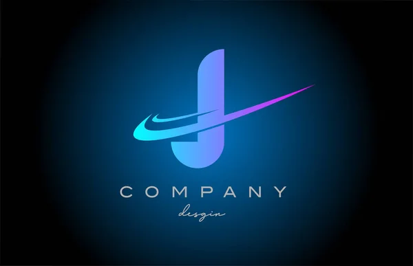 ダブルスウッシュのJピンクブルーのアルファベット文字のロゴ ビジネスや企業のための企業創造的なテンプレートデザイン — ストックベクタ