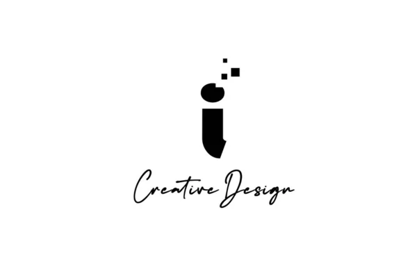 Černá Bílá Abeceda Písmenko Logo Design Ikony Tečkami Kreativní Šablona — Stockový vektor