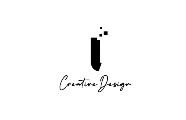 Preto Branco Alfabeto Letra Logotipo Ícone Design Com Pontos Modelo —  Vetores de Stock