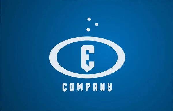 Biru Putih Elips Huruf Tebal Logo Dengan Titik Titik Desain - Stok Vektor