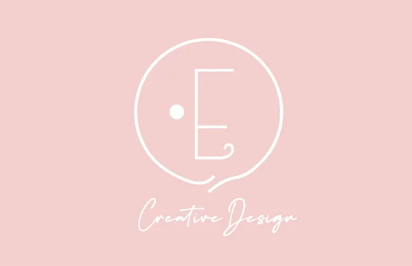 Pink White Alphabet Letter Logo Icon Design Circle Vintage Style — Stock Vector
