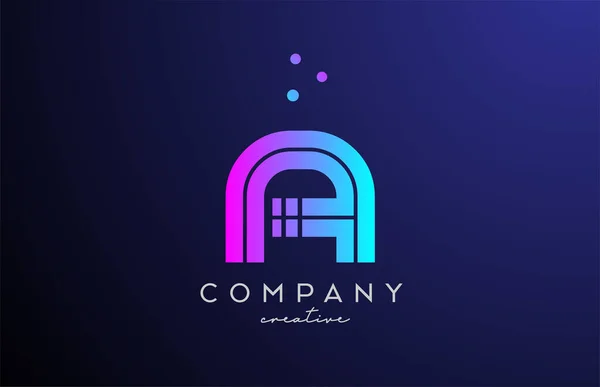 Bleu Rose Logo Alphabet Avec Points Conception Modèles Créatifs Entreprise — Image vectorielle