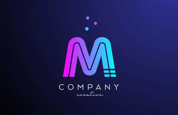 Blue Pink Alphabet Letter Logo Dots Corporate Creative Template Design — Stock Vector