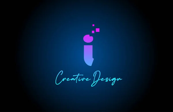 Pink Blue Alphabet Letter Logo Icon Design Dots Creative Template — Stock Vector