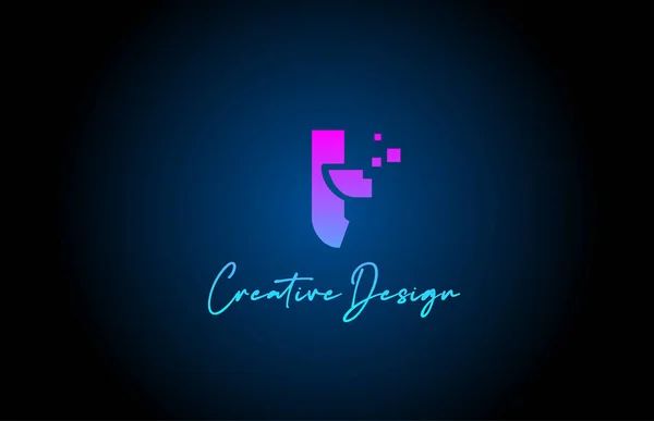 Pembe Mavi Alfabe Harfli Logo Dizaynı Noktalı Şirket Için Yaratıcı — Stok Vektör