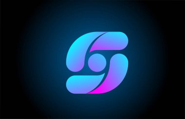 mavi pembe S alfabesi harfi logo simgesi tasarımı ve gradyan rengi. İş ve şirket için yaratıcı şablon