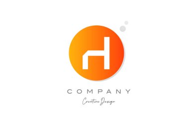 Noktalı H turuncu küre alfabe harfi simge tasarımı. İş ve şirket için yaratıcı şablon