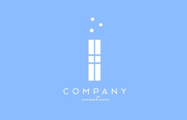 Üzerinde çizgiler ve noktalar olan mavi alfabe harfi logosu. İş ve şirket için şirket yaratıcı şablon tasarımı