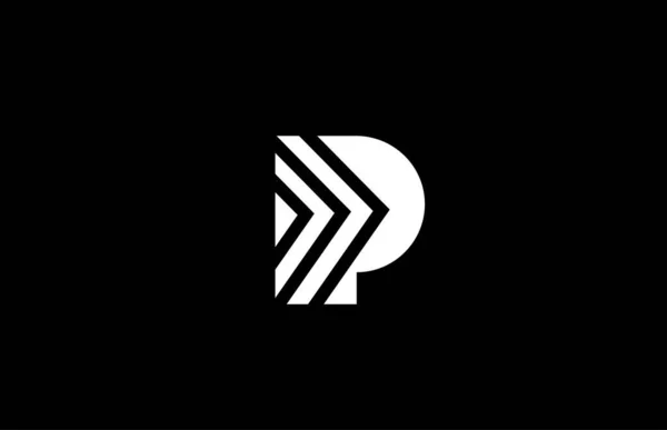 幾何学的な線でPアルファベットの文字のロゴアイコンのデザイン 会社とビジネスのための創造的なテンプレート — ストックベクタ