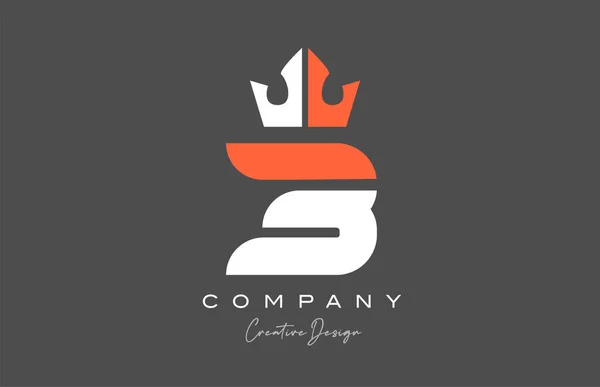 Orange Grå Vit Alfabet Bokstav Logotyp Ikon Design Kreativ Kung — Stock vektor