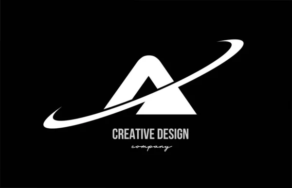 Noir Blanc Logo Alphabet Avec Grand Swoosh Conception Modèles Créatifs — Image vectorielle