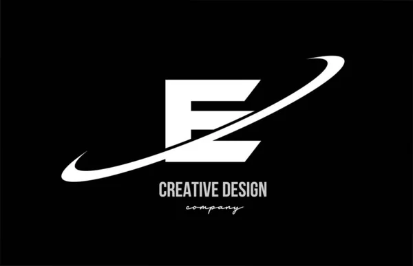 Černobílé Písmenkové Logo Velkým Swoosh Firemní Kreativní Šablona Design Pro — Stockový vektor