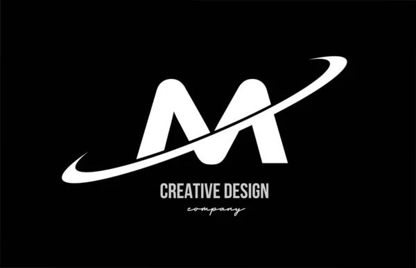 Černobílé Abecední Logo Velkým Swoooshem Firemní Kreativní Šablona Design Pro — Stockový vektor