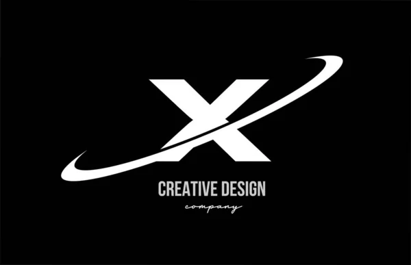 Černobílé Logo Písmene Velkým Swoooshem Firemní Kreativní Šablona Design Pro — Stockový vektor