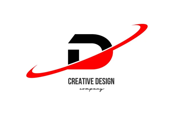 Red Black Alphabet Letter Logo Big Swoosh Corporate Creative Template — Stock Vector