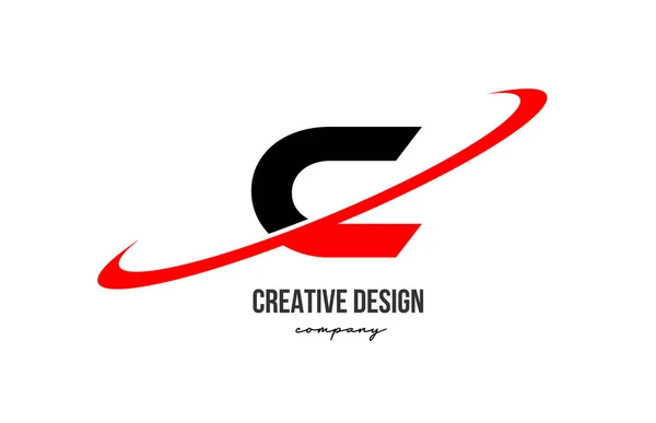 Rood Zwart Alfabet Letter Logo Met Grote Swoosh Corporate Creatieve — Stockvector