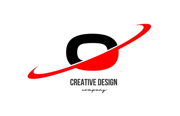 Logotipo Preto Vermelho Letra Alfabeto Com Swoosh Grande Design Modelo — Vetor de Stock