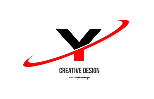 Rosso Nero Alfabeto Lettera Logo Con Grande Swoosh Progettazione Modelli — Vettoriale Stock