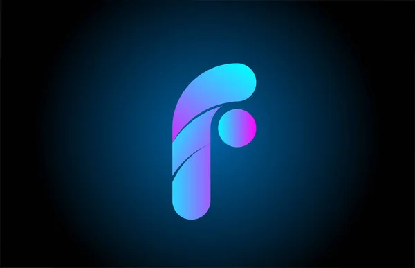 グラデーションカラーのブルーピンクFアルファベット文字ロゴアイコンデザイン ビジネスと会社のための創造的なテンプレート — ストックベクタ