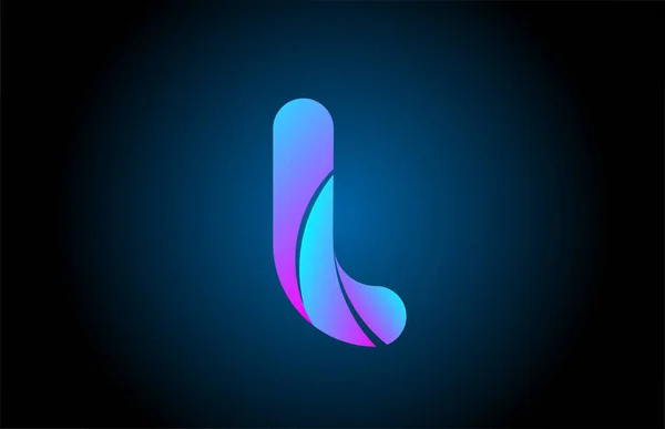 Azul Rosa Alfabeto Letra Logo Icono Diseño Con Color Degradado — Vector de stock