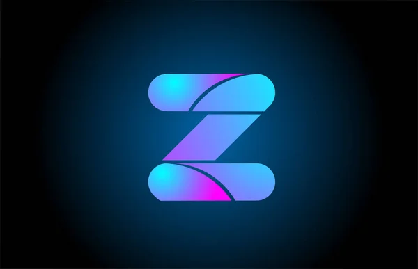 蓝色粉红Z字母表图标设计与渐变色 商业和公司的创意模板 — 图库矢量图片