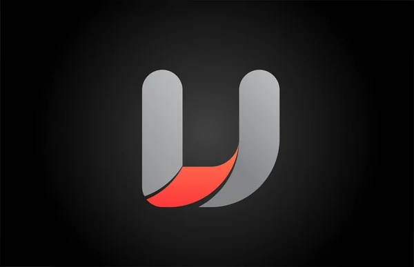 Portocaliu Gri Alfabet Literă Logo Pictogramă Design Culoare Gradient Șablon — Vector de stoc